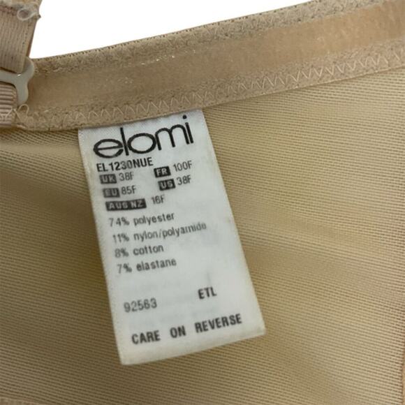 Elomi Womens Convertible Strapless Bra Beige 38F Molded Cups Underwire - Picture 6 of 8